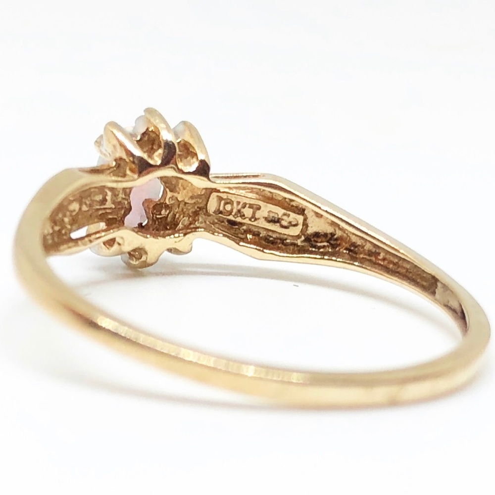 ❤️SOLD❤️ 10k Yellow Gold Genuine Opal Halo Ring - Picture 4 of 8